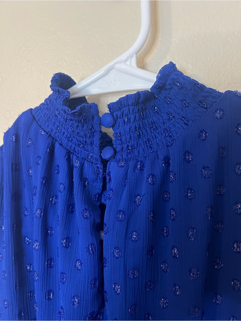 MSK Cobalt Blue Sleeveless Dress With Ruffled Collar And Tiered Ruffled Skirt - Picture 4 of 14